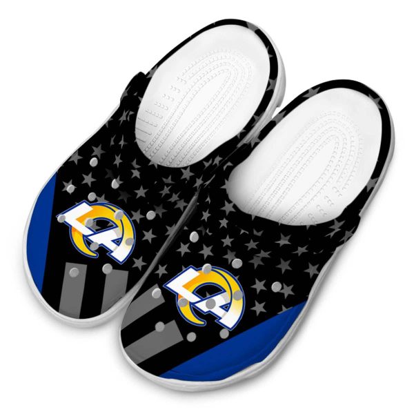 Los Angeles Rams Stellar Stripes Theme Crocs Trendy