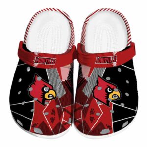 Louisville Cardinals Geometric Background Crocs Best selling