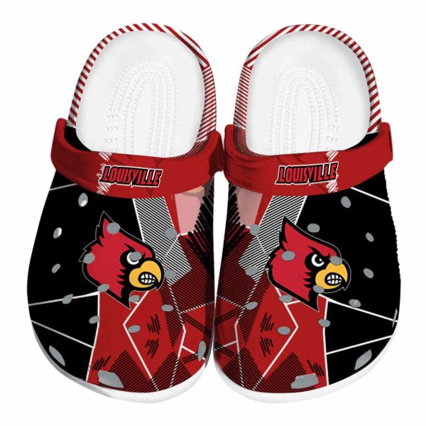 Louisville Cardinals Geometric Background Crocs Best selling
