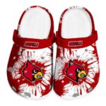 Louisville Cardinals Splatter Graphics Clog 1 Louisville Cardinals Splatter Graphics Crocs Best selling