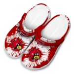 Louisville Cardinals Splatter Graphics Crocs Best selling