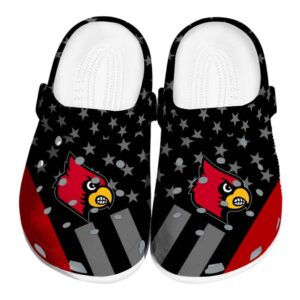 Louisville Cardinals Stellar Stripes Theme Crocs Best selling