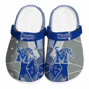 Memphis Tigers Geometric Background Crocs Best selling