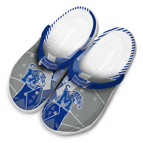Memphis Tigers Geometric Background Crocs Trendy