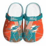 Miami Dolphins Geometric Background Crocs Best selling