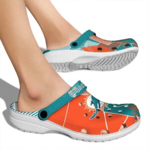 Miami Dolphins Geometric Background Crocs High quality