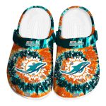Miami Dolphins Radiant Burst Effect Crocs Best selling