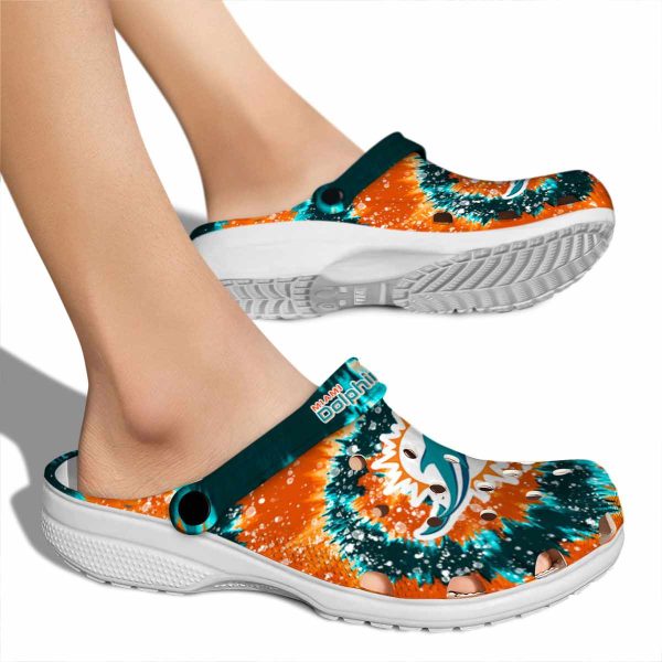 Miami Dolphins Radiant Burst Effect Crocs High quality