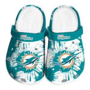 Miami Dolphins Splatter Graphics Crocs Best selling