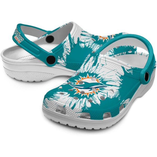 Miami Dolphins Splatter Graphics Crocs Latest Model