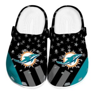 Miami Dolphins Stellar Stripes Theme Crocs Best selling