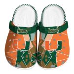 Miami Hurricanes Geometric Background Crocs Best selling