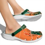 Miami Hurricanes Geometric Background Crocs Best selling