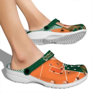 Miami Hurricanes Geometric Background Crocs High quality