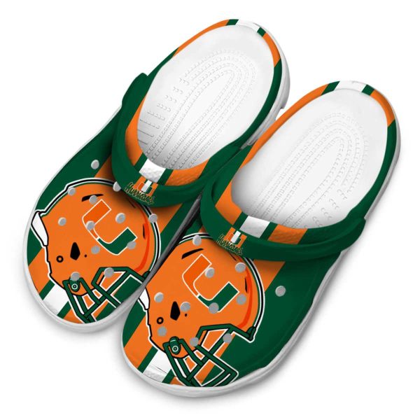 Miami Hurricanes Helmet Stripes Crocs Trendy