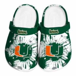 Miami Hurricanes Splatter Graphics Crocs Best selling