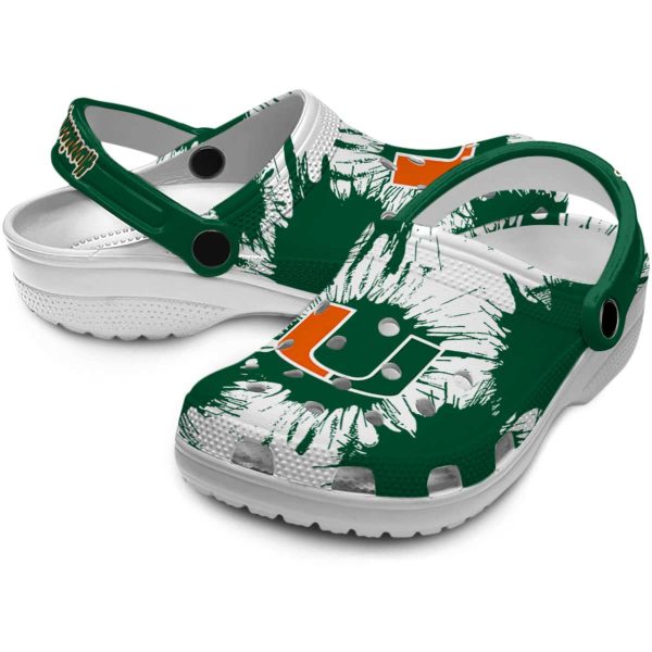 Miami Hurricanes Splatter Graphics Crocs Latest Model
