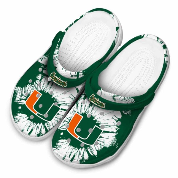 Miami Hurricanes Splatter Graphics Crocs Trendy