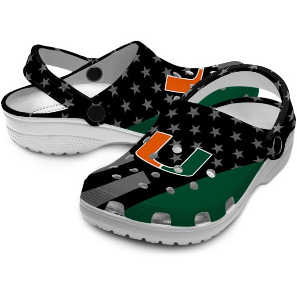 Miami Hurricanes Stellar Stripes Theme Crocs Latest Model