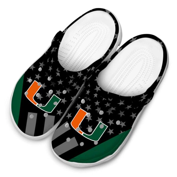 Miami Hurricanes Stellar Stripes Theme Crocs Trendy