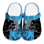 Miami Marlins Geometric Background Crocs Best selling