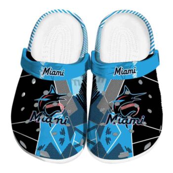 Miami Marlins Geometric Background Crocs Best selling