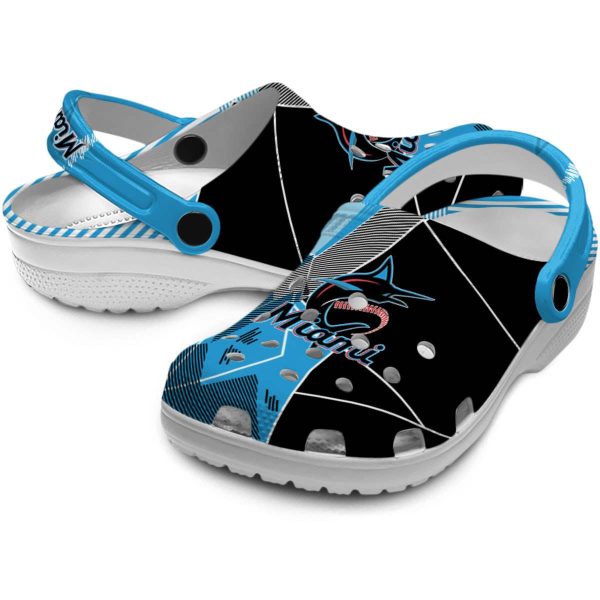 Miami Marlins Geometric Background Crocs Latest Model