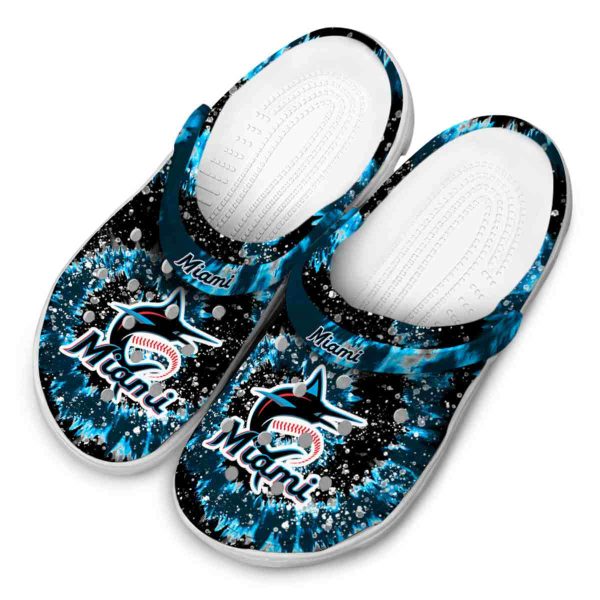 Miami Marlins Radiant Burst Effect Crocs Trendy