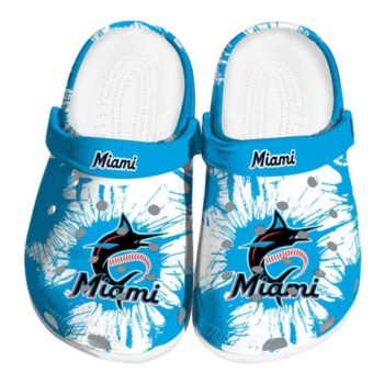 Miami Marlins Splatter Graphics Crocs Best selling