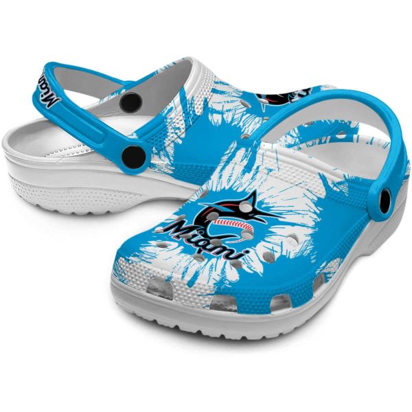 Miami Marlins Splatter Graphics Crocs Latest Model