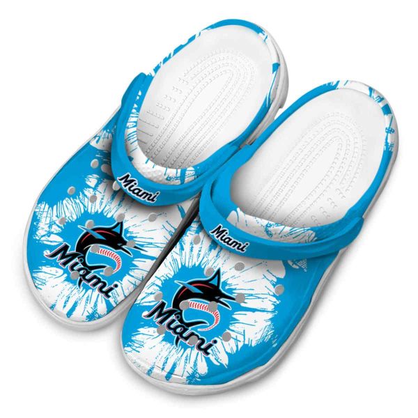 Miami Marlins Splatter Graphics Crocs Trendy