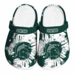 Michigan State Spartans Splatter Graphics Crocs Best selling