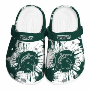 Michigan State Spartans Splatter Graphics Crocs Best selling