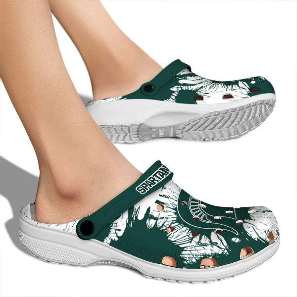 Michigan State Spartans Splatter Graphics Crocs High quality