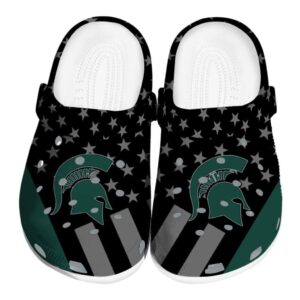 Michigan State Spartans Stellar Stripes Theme Crocs Best selling