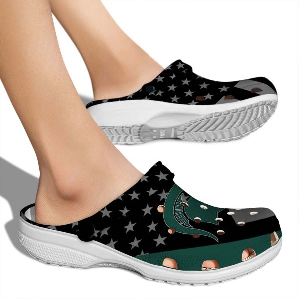 Michigan State Spartans Stellar Stripes Theme Crocs High quality