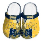 Michigan Wolverines Geometric Background Crocs Best selling