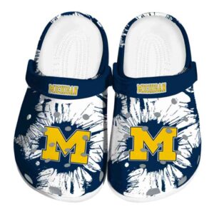 Michigan Wolverines Splatter Graphics Crocs Best selling
