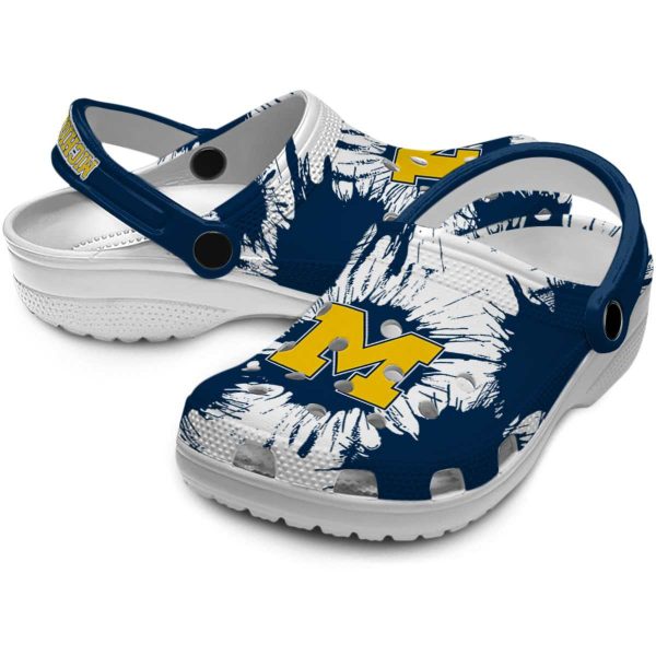 Michigan Wolverines Splatter Graphics Crocs Latest Model