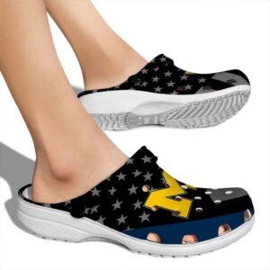 Michigan Wolverines Stellar Stripes Theme Crocs High quality