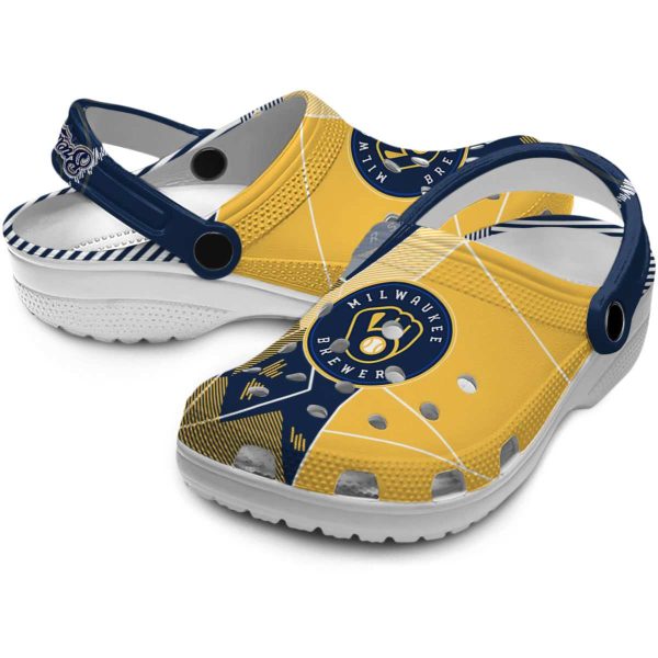 Milwaukee Brewers Geometric Background Crocs Latest Model