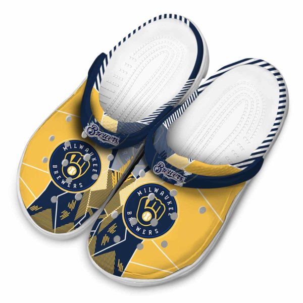 Milwaukee Brewers Geometric Background Crocs Trendy