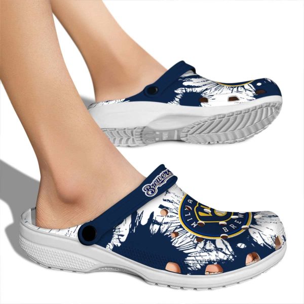 Milwaukee Brewers Splatter Graphics Crocs High quality
