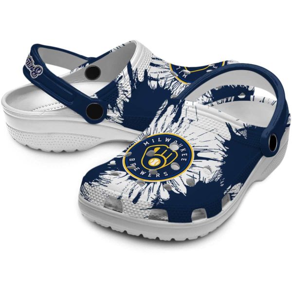 Milwaukee Brewers Splatter Graphics Crocs Latest Model