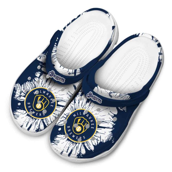 Milwaukee Brewers Splatter Graphics Crocs Trendy
