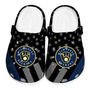 Milwaukee Brewers Stellar Stripes Theme Crocs Best selling