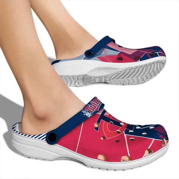 Minnesota Twins Geometric Background Crocs High quality