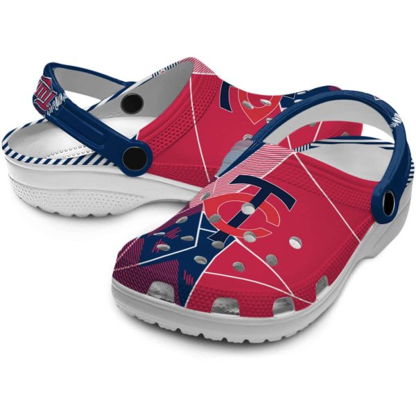 Minnesota Twins Geometric Background Crocs Latest Model