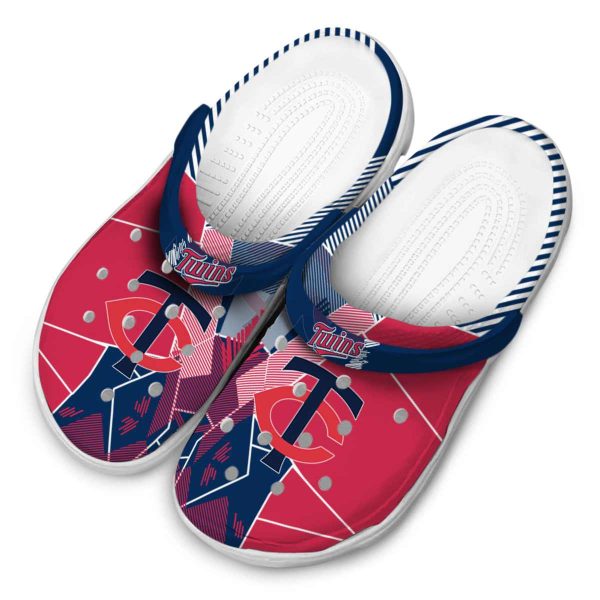 Minnesota Twins Geometric Background Crocs Trendy
