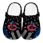 Minnesota Twins Stellar Stripes Theme Crocs Best selling